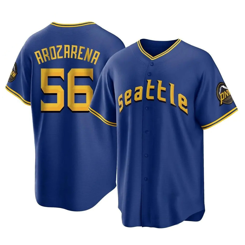Fenge S.Mariners #56 Randy Arozarena Player Royal Home Game Stitched Jerseys