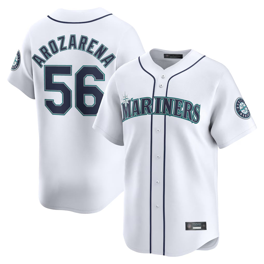 Fenge S.Mariners #56 Randy Arozarena Player White Home Limited Stitched Jerseys