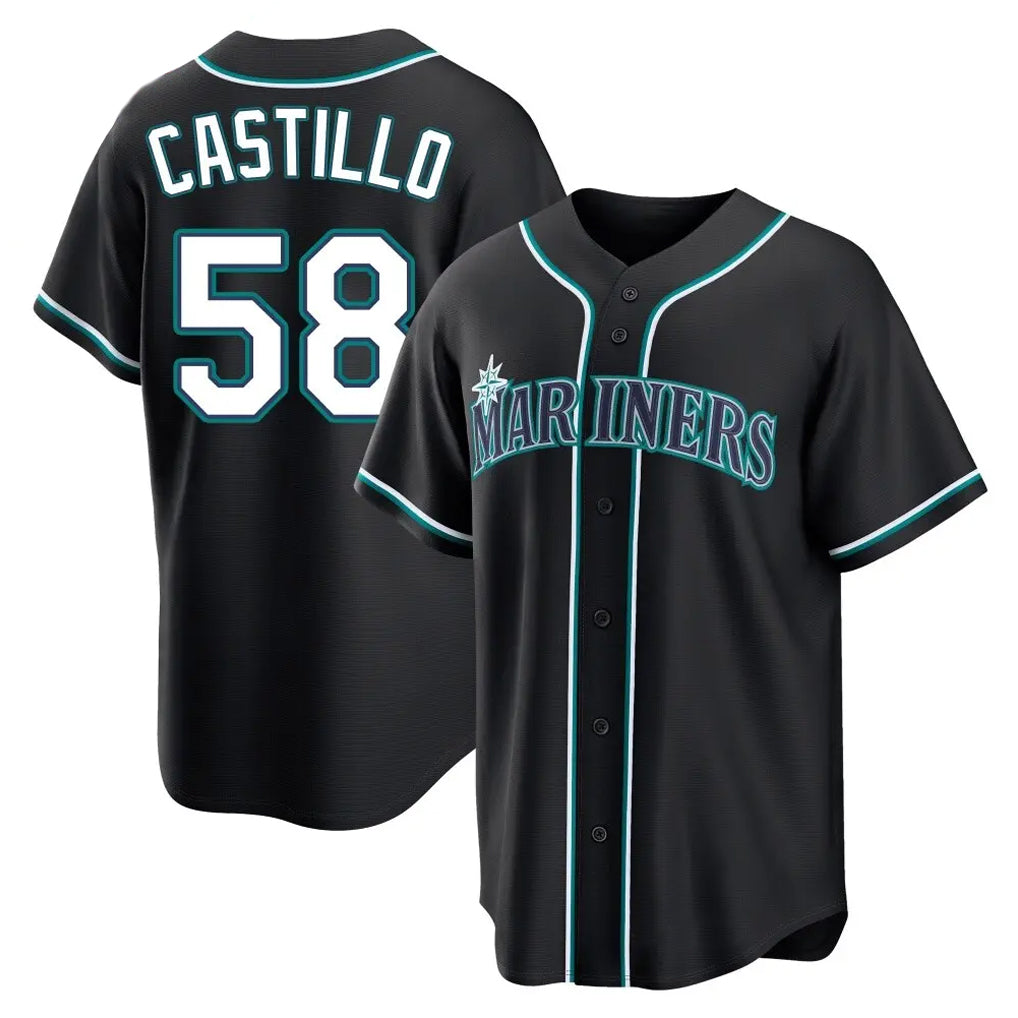 Fenge S.Mariners #58 Luis Castillo Player Black Fashion Home Limited Stitched Jerseys