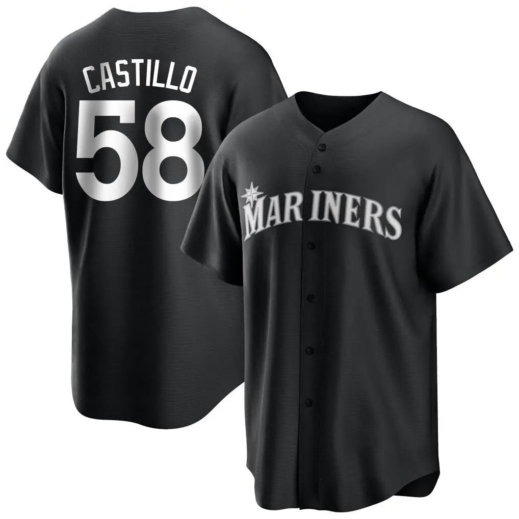 Fenge S.Mariners #58 Luis Castillo Player Black Home Limited Stitched Jerseys