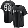 Fenge S.Mariners #58 Luis Castillo Player Black Home Limited Stitched Jerseys