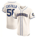 Fenge S.Mariners #58 Luis Castillo Player Cream Home Limited Elite Stitched Jerseys