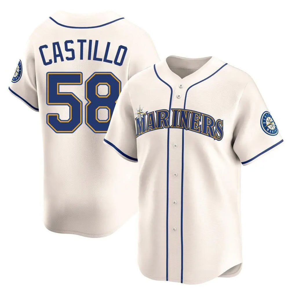 Fenge S.Mariners #58 Luis Castillo Player Cream Home Limited Stitched Jerseys