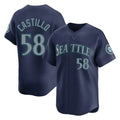 Fenge S.Mariners #58 Luis Castillo Player Navy Home Limited Stitched Jerseys