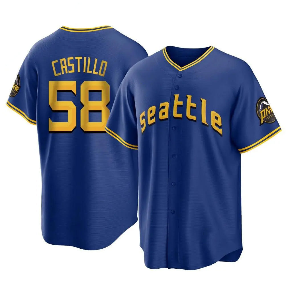 Fenge S.Mariners #58 Luis Castillo Player Royal City Connect Home Game Stitched Jerseys