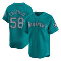 Fenge S.Mariners #58 Luis Castillo Player Teal Home Limited Stitched Jerseys