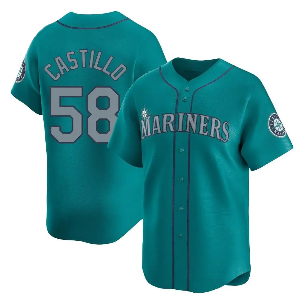 Fenge S.Mariners #58 Luis Castillo Player Teal Home Limited Stitched Jerseys