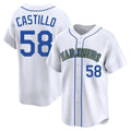 Fenge S.Mariners #58 Luis Castillo Player White Throwback Cooperstown Collection Limited Game Stitched Jerseys
