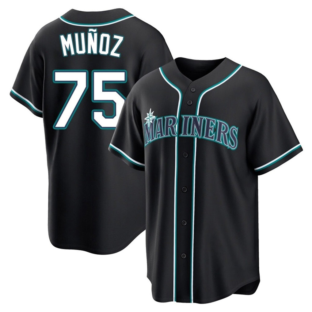 Fenge S.Mariners #75 Andres Munoz Player Black Fashion Home Limited Stitched Jerseys