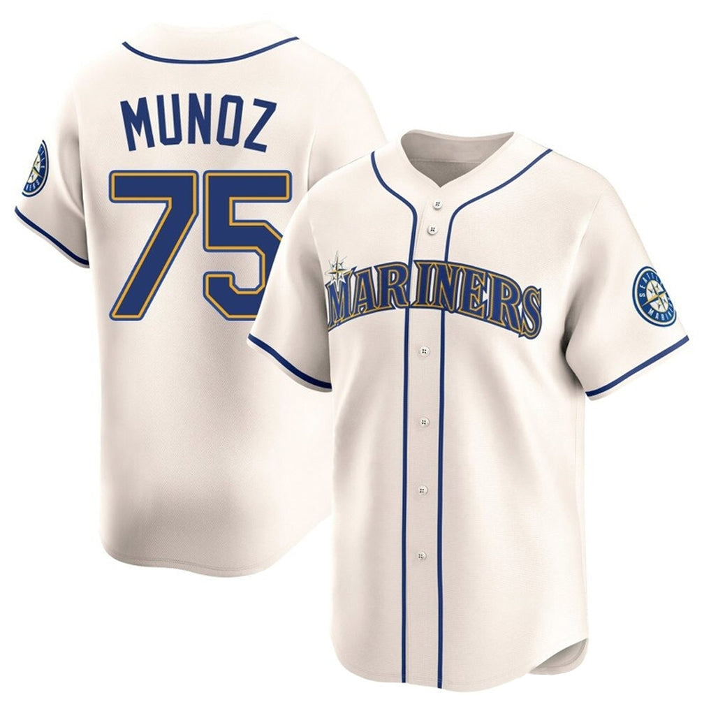 Fenge S.Mariners #75 Andres Munoz Player Cream Home Limited Stitched Jerseys