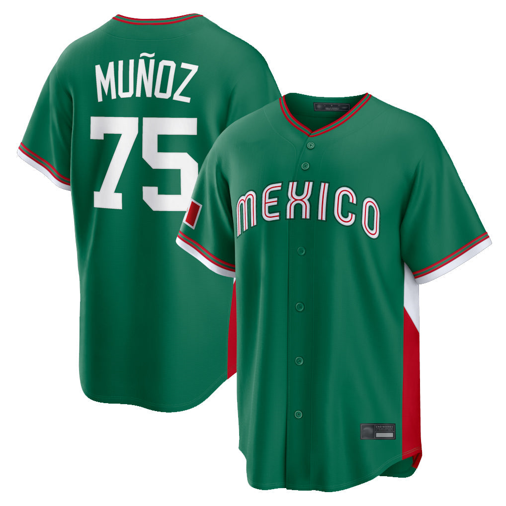 Fenge S.Mariners #75 Andres Munoz Player Green 2026 World Classic Road Home Limited Stitched Jerseys