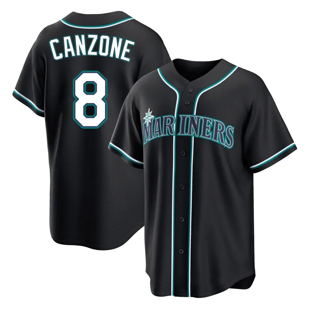 Fenge S.Mariners #8 Dominic Canzone Player Black Fashion Home Limited Stitched Jerseys