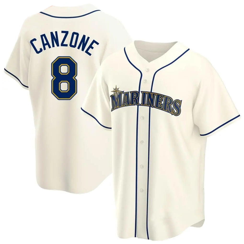 Fenge S.Mariners #8 Dominic Canzone Player Cream Home Game Stitched Jerseys