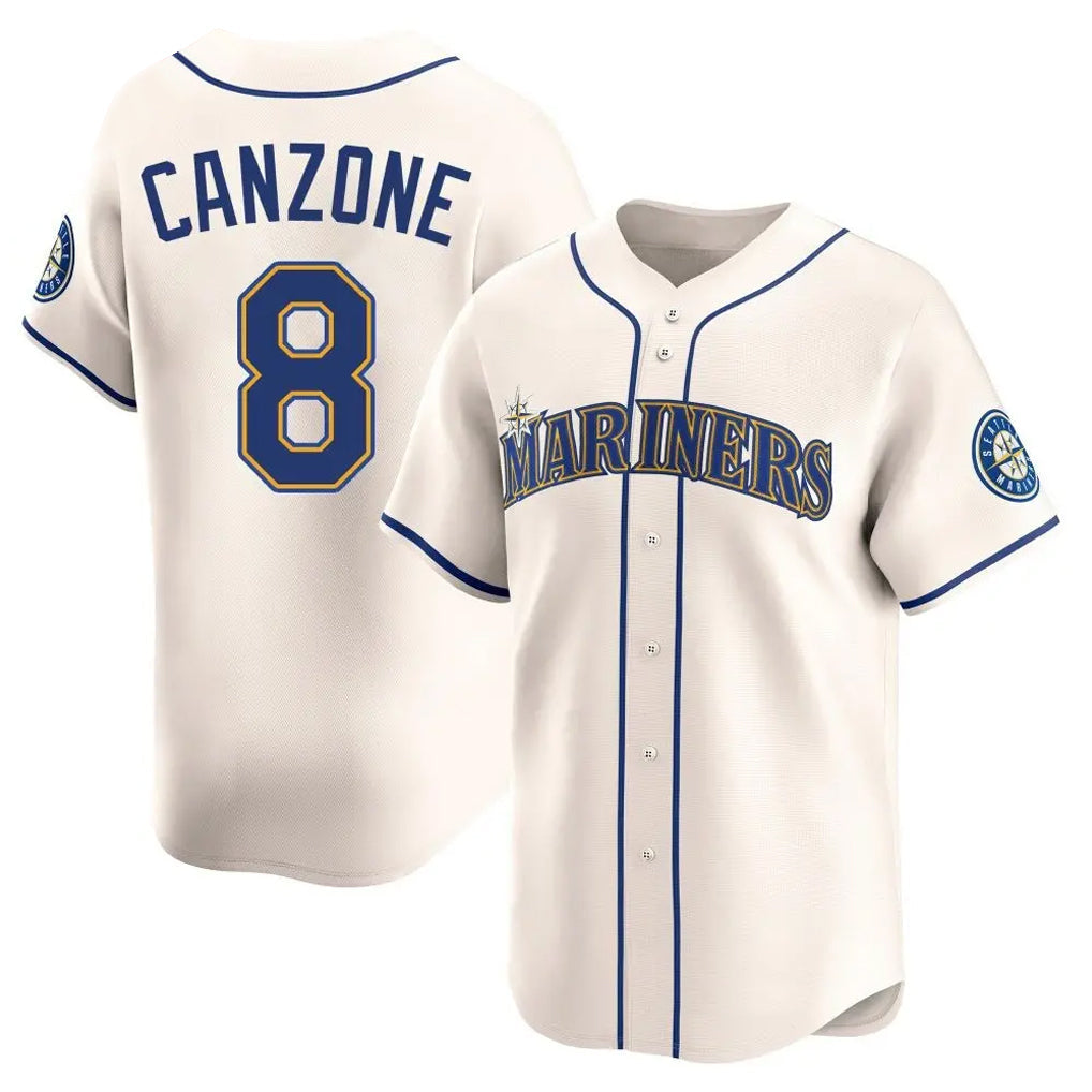Fenge S.Mariners #8 Dominic Canzone Player Cream Home Limited Stitched Jerseys