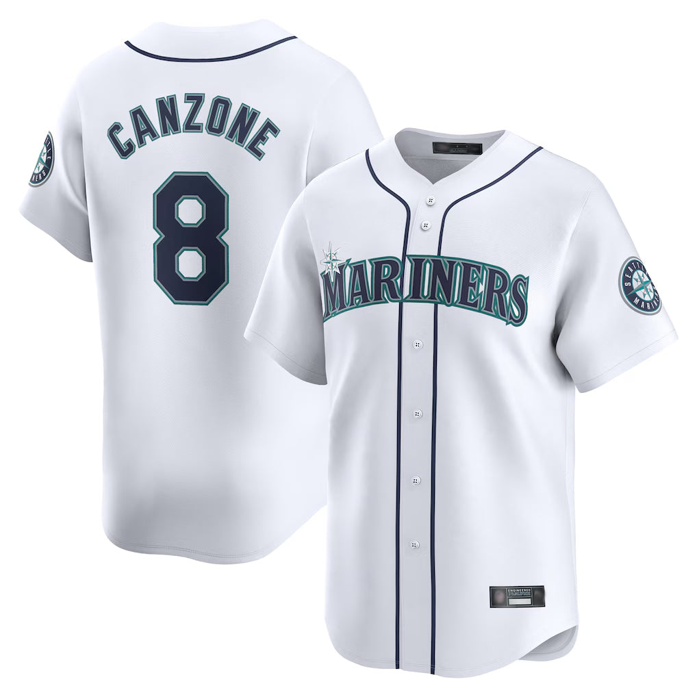 Fenge S.Mariners #8 Dominic Canzone Player White Home Limited Stitched Jerseys