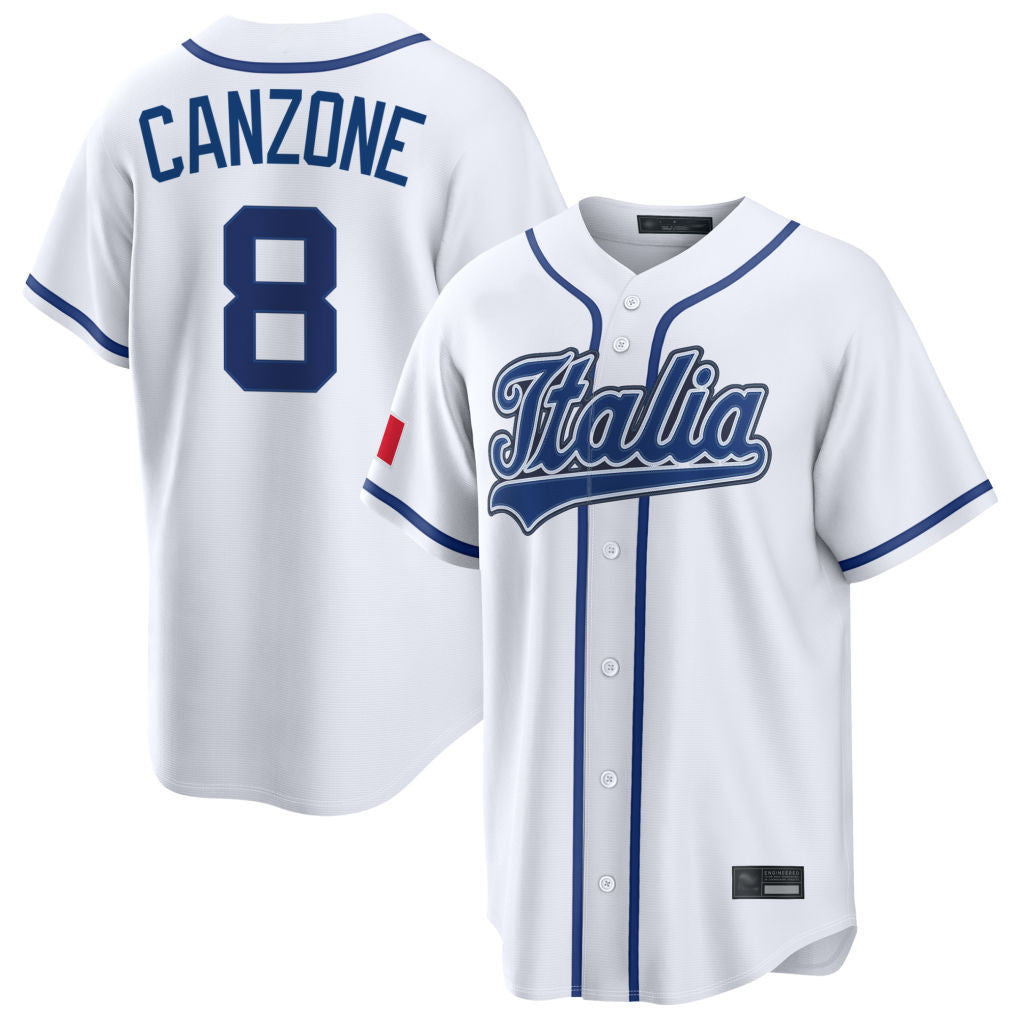 Fenge S.Mariners #8 Dominic Canzone Player White Italy 2026 World Classic Home Game Stitched Jerseys