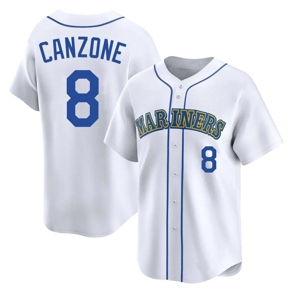 Fenge S.Mariners #8 Dominic Canzone Player White Pitch Fashion Game Stitched Jerseys