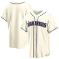 Fenge S.Mariners Blank Player Cream Home Game Stitched Jerseys