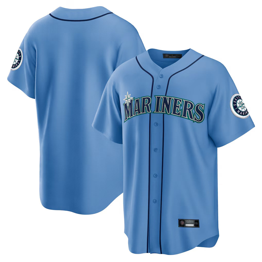 Fenge S.Mariners Blank Player Light Blue Home Limited Stitched Jerseys