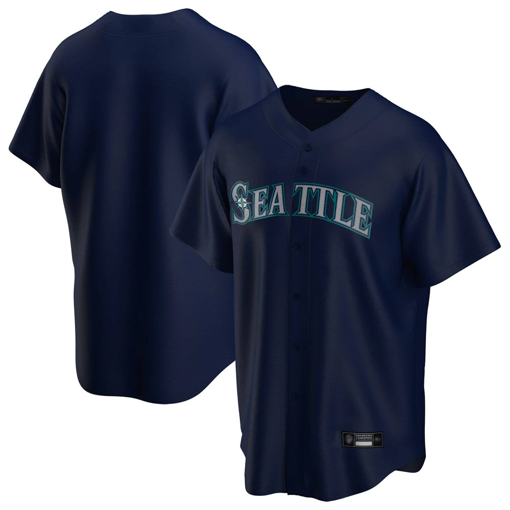 Fenge S.Mariners Blank Player Navy Home Game Stitched Jerseys
