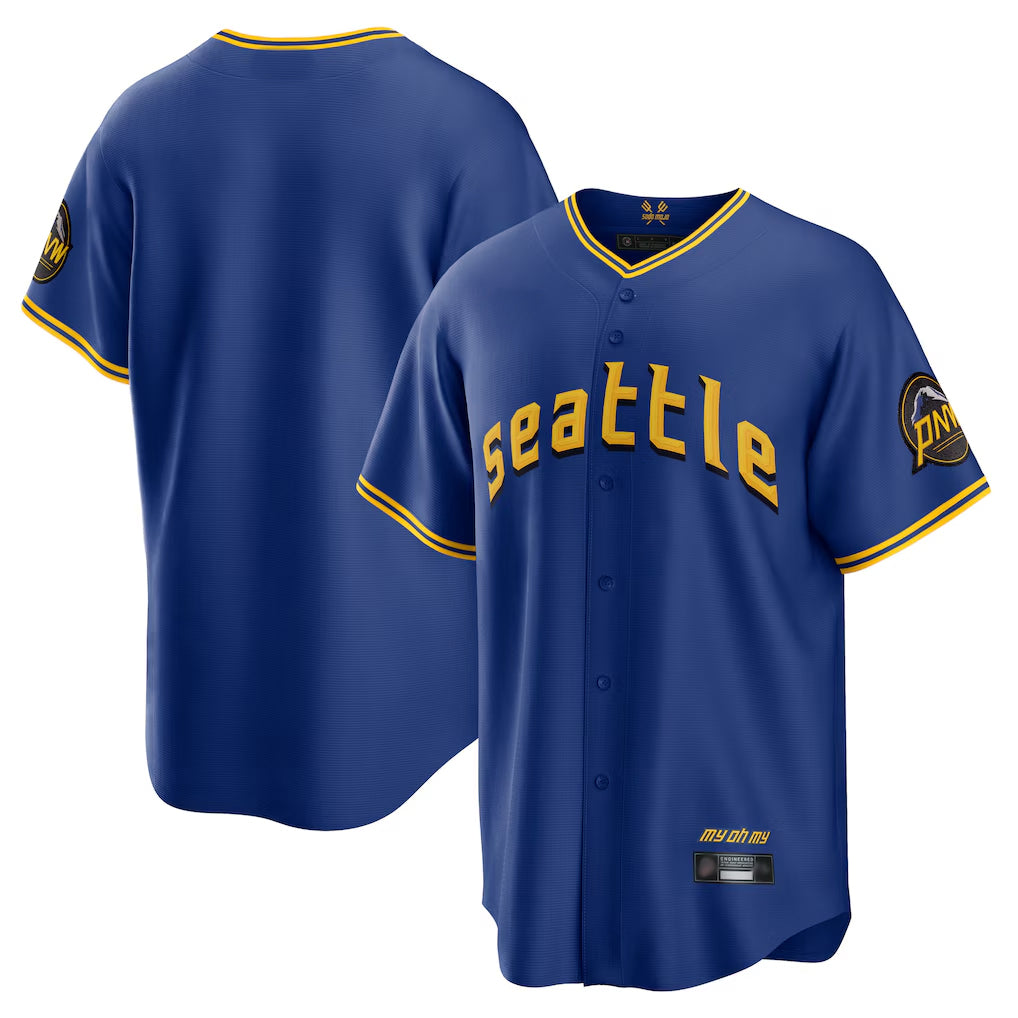 Fenge S.Mariners Blank Player Royal City Connect Home Game Stitched Jerseys
