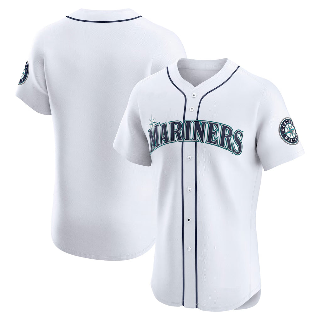 Fenge S.Mariners Blank Player White Home Limited Elite Stitched Jerseys