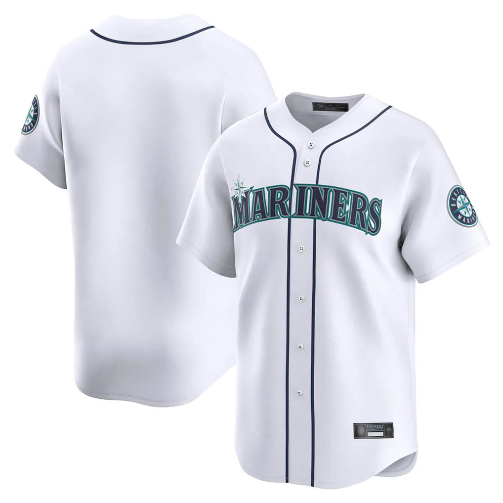 Fenge S.Mariners Blank Player White Home Limited Stitched Jerseys