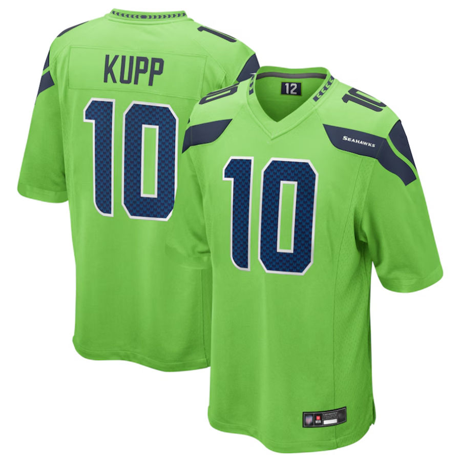 Fenge S.Seahawks #10 Cooper Kupp Player Green Game Replica Stitched Jerseys
