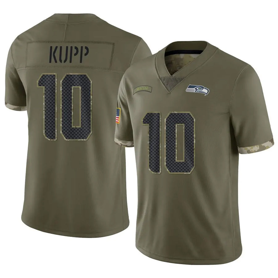 Fenge S.Seahawks #10 Cooper Kupp Player Salute to Service Olive Stitched Jerseys
