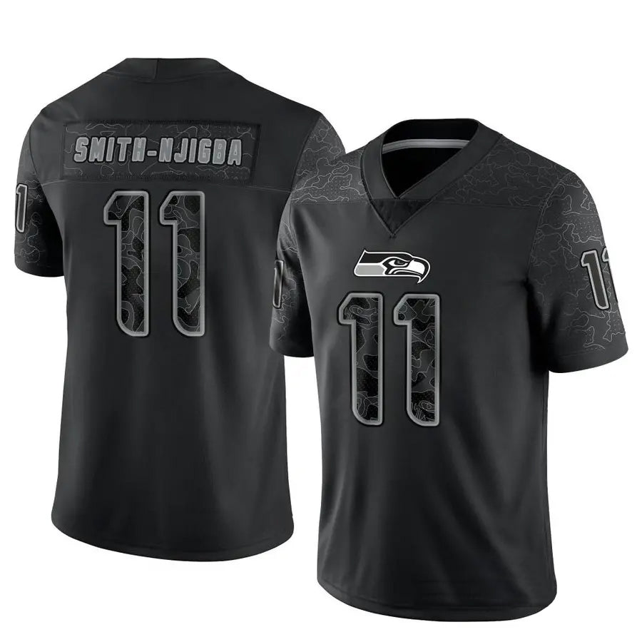 Fenge S.Seahawks #11 Jaxon Smith-Njigba Player Black Limited Reflective Stitched Jerseys