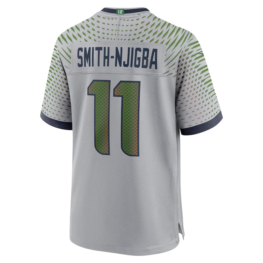 Fenge S.Seahawks #11 Jaxon Smith-Njigba Player Grey Rivalries Collection Game Stitched Jerseys