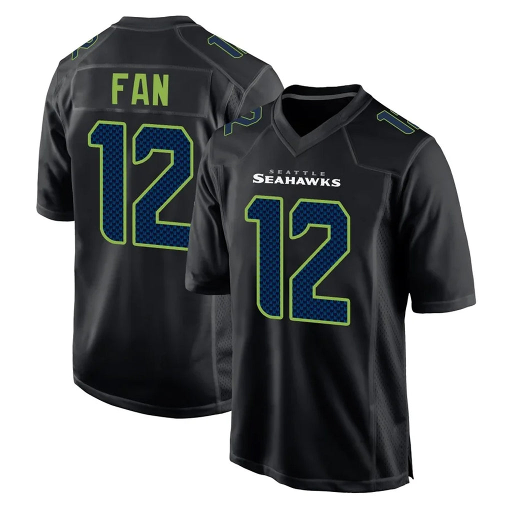 Fenge S.Seahawks #12 12th Fan Player Black Limited Fashion Home Game Stitched Jerseys