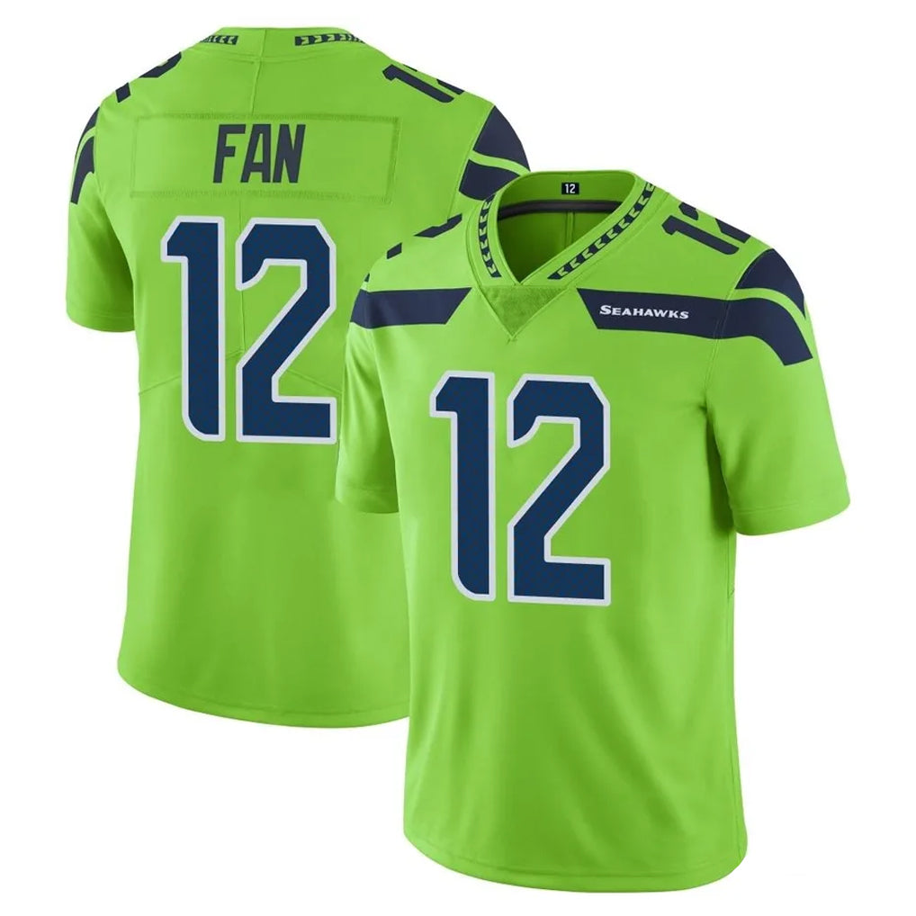 Fenge S.Seahawks #12 12th Fan Player Green Limited Color Rush Home Game Stitched Jerseys