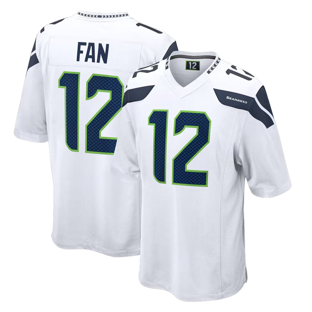 Fenge S.Seahawks #12 12th Fan Player White Home Game Stitched Jerseys
