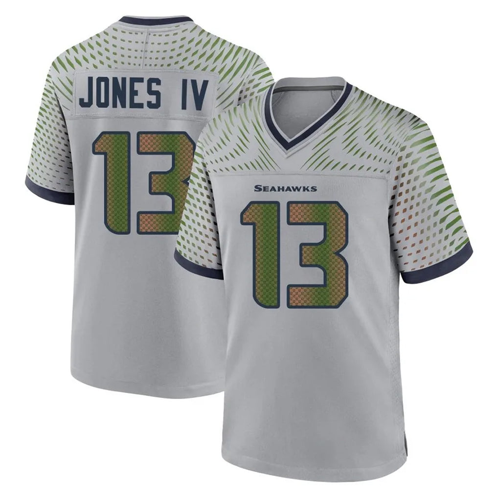 Fenge S.Seahawks #13 Ernest Jones IV Player Grey 2025 Rivalries Collection Home Game Stitched Jerseys