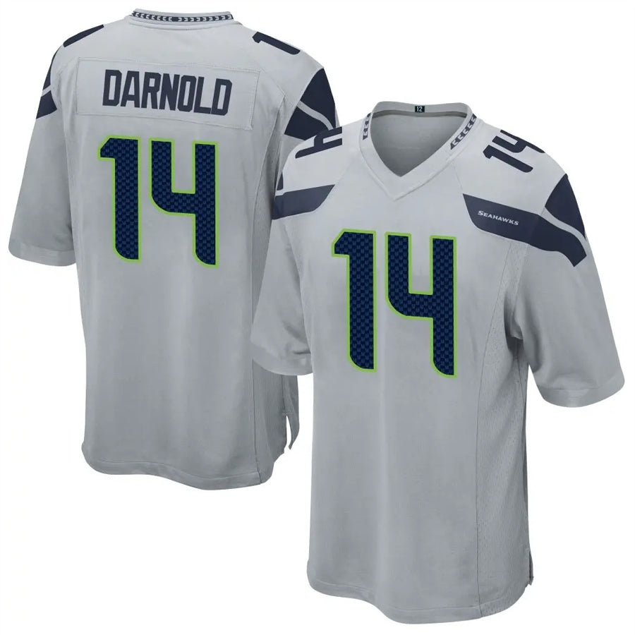 Fenge S.Seahawks #14 Sam Darnold Player Grey Game Football Jerseys