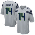 Fenge S.Seahawks #14 Sam Darnold Player Grey Game Football Jerseys
