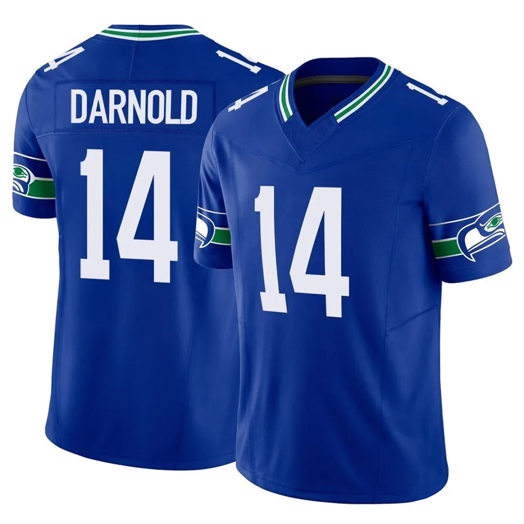 Fenge S.Seahawks #14 Sam Darnold Player Royal Limited Throwback Vapor F.U.S.E. Home Game Stitched Jerseys