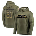 Fenge S.Seahawks #21 Devon Witherspoon Player Olive Salute to Service Pullover Hoodie Home Game Stitched Jerseys