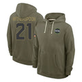Fenge S.Seahawks #21 Devon Witherspoon Player Olive Salute to Service Pullover Hoodies Limited Stitched Jerseys