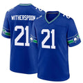 Fenge S.Seahawks #21 Devon Witherspoon Player Royal Throwback Home Game Stitched Jerseys