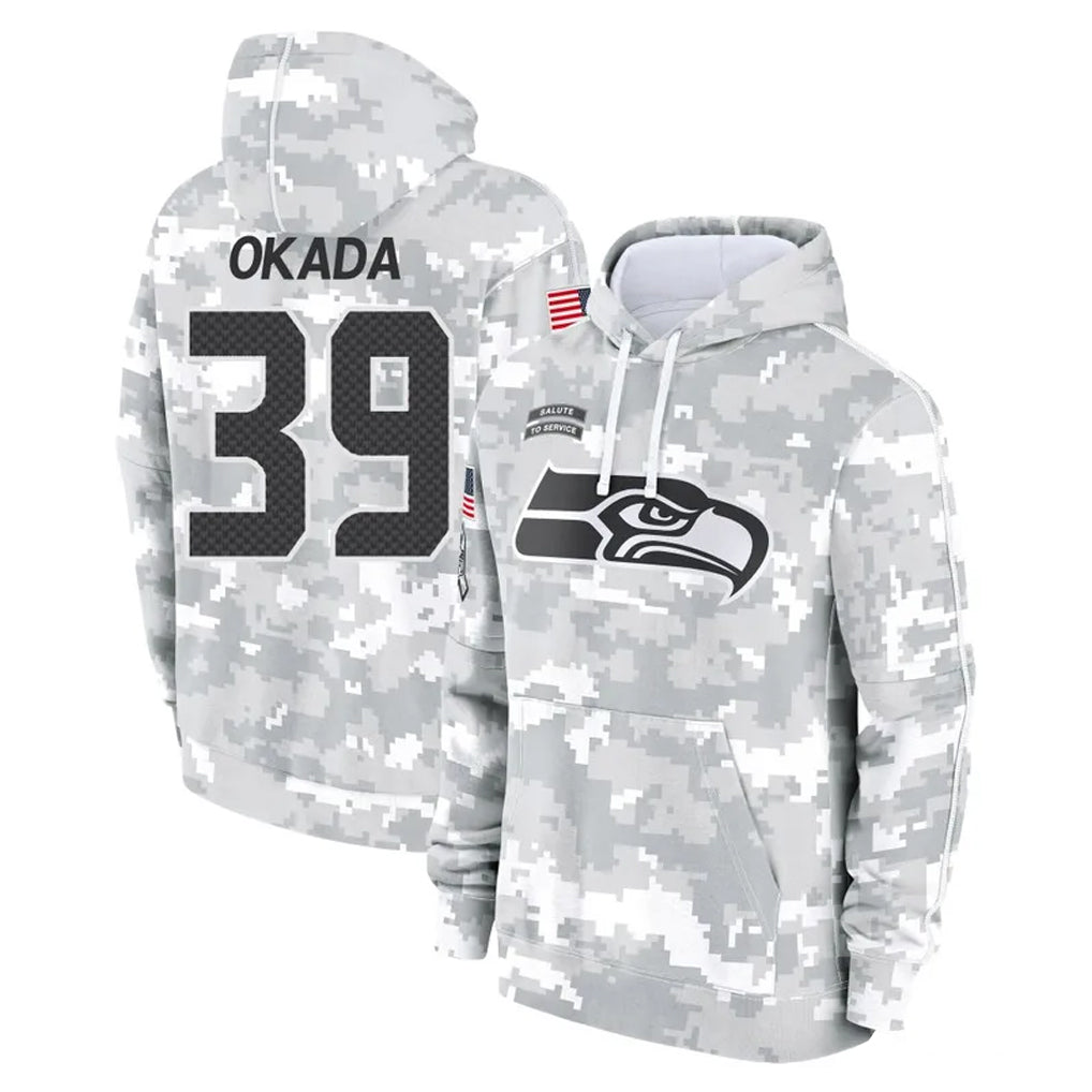 Fenge S.Seahawks #39 Ty Okada Player Arctic Camo Limited Salute to Service Pullover Hoodies Game Stitched Jerseys