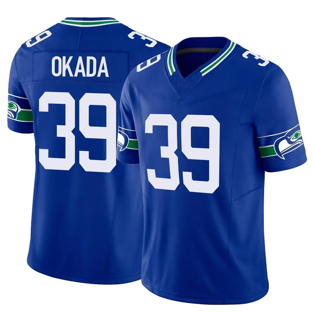 Fenge S.Seahawks #39 Ty Okada Player Royal Limited Throwback Vapor F.U.S.E. Home Game Stitched Jerseys