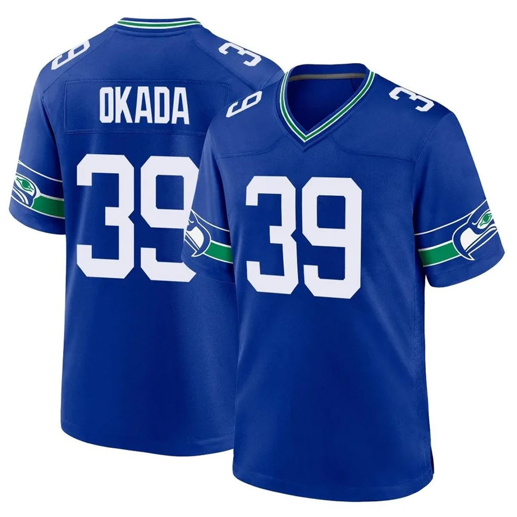 Fenge S.Seahawks #39 Ty Okada Player Royal Throwback Home Game Stitched Jerseys