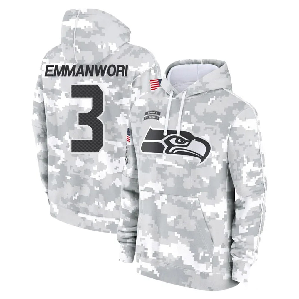 Fenge S.Seahawks #3 Nick Emmanwori Player Arctic Camo Limited Salute to Service Pullover Hoodies Game Stitched Jerseys