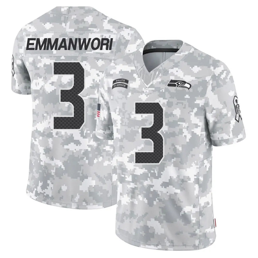 Fenge S.Seahawks #3 Nick Emmanwori Player Arctic Camo Salute to Service Limited Football Jerseys