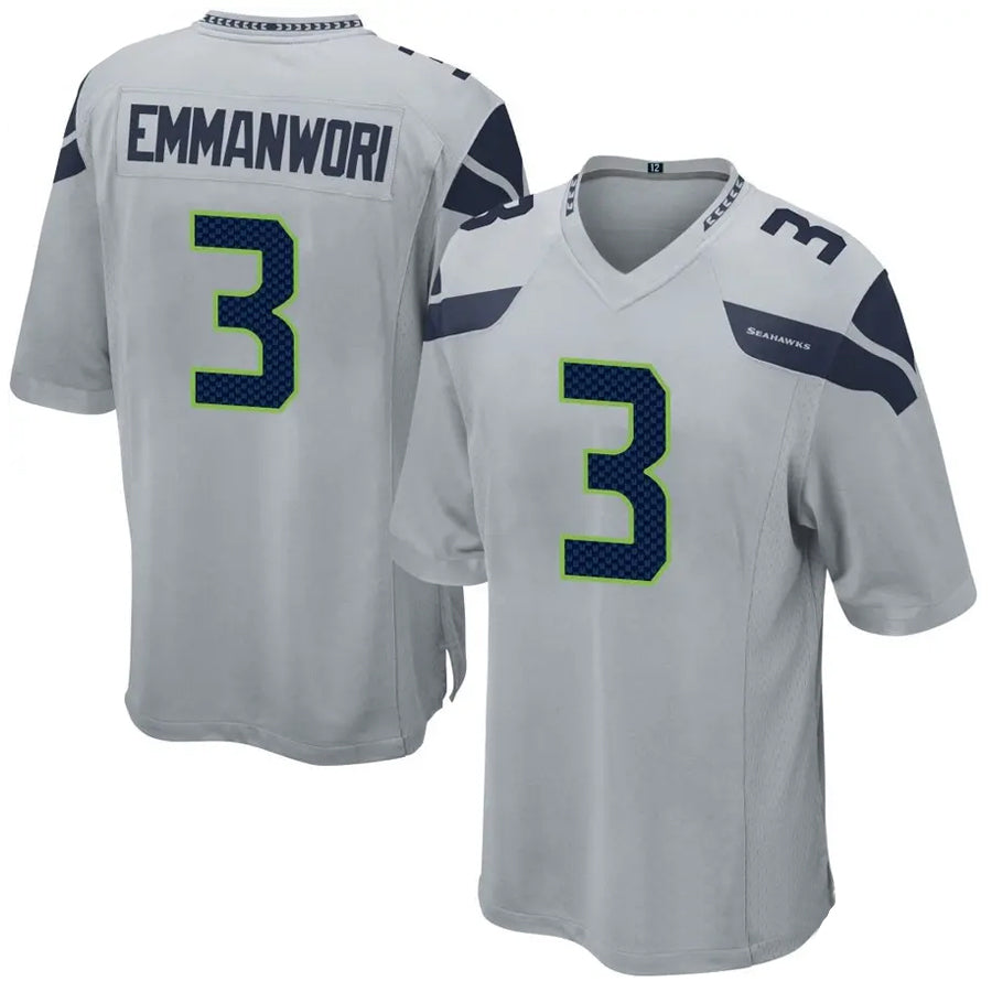 Fenge S.Seahawks #3 Nick Emmanwori Player Grey Game Football Jerseys