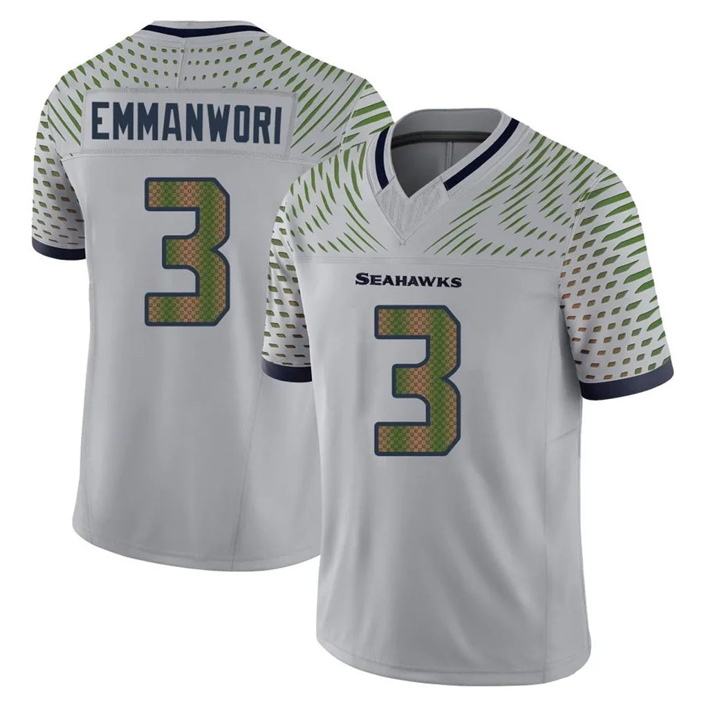 Fenge S.Seahawks #3 Nick Emmanwori Player Grey Limited 2025 Rivalries Collection Home Game Stitched Jerseys