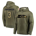 Fenge S.Seahawks #3 Nick Emmanwori Player Olive Salute to Service Pullover Hoodie Home Game Stitched Jerseys