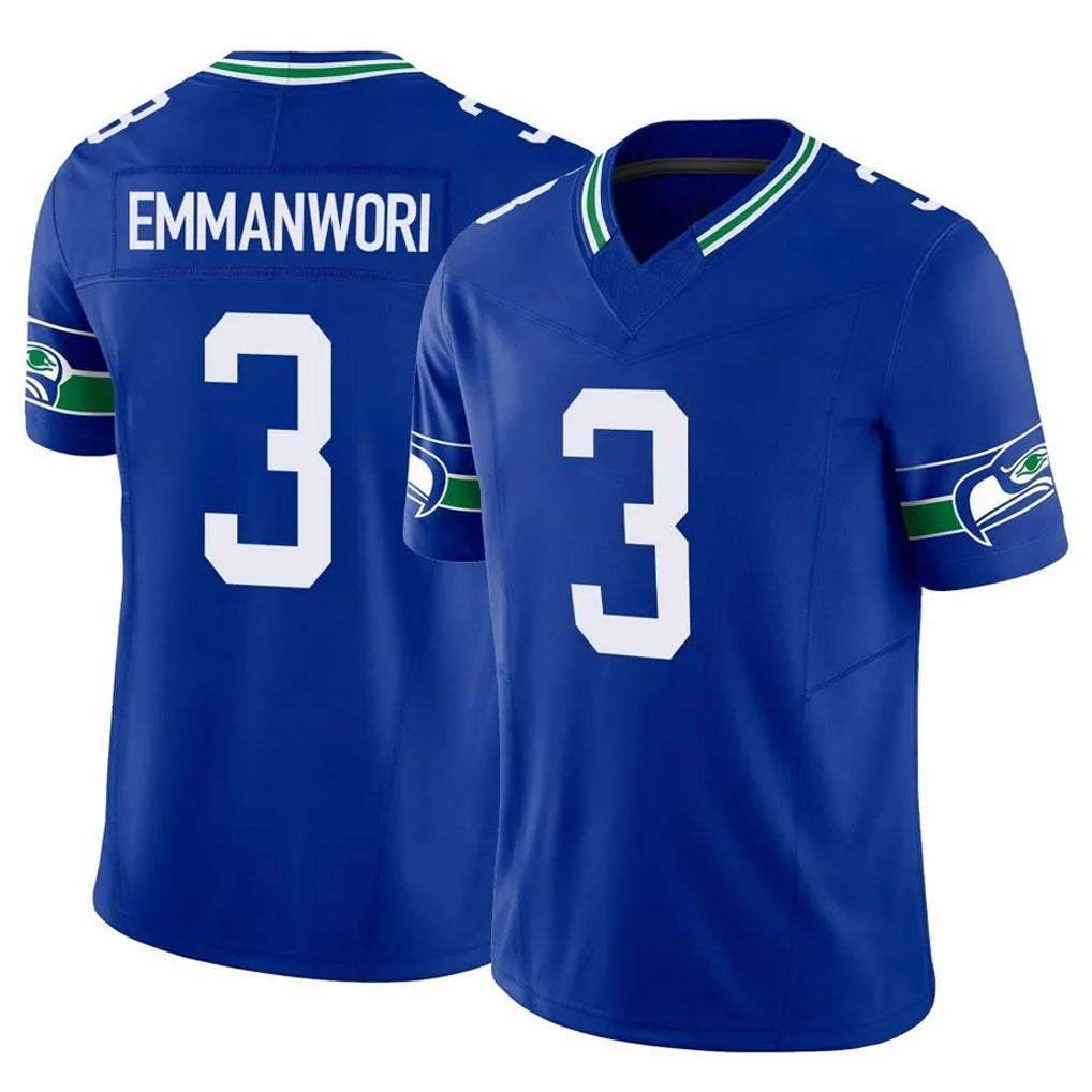 Fenge S.Seahawks #3 Nick Emmanwori Player Royal Limited Throwback Vapor F.U.S.E. Home Game Stitched Jerseys